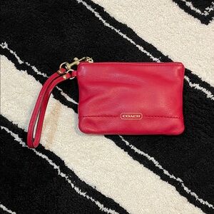 Coach Vibrant Red Leather Clutch